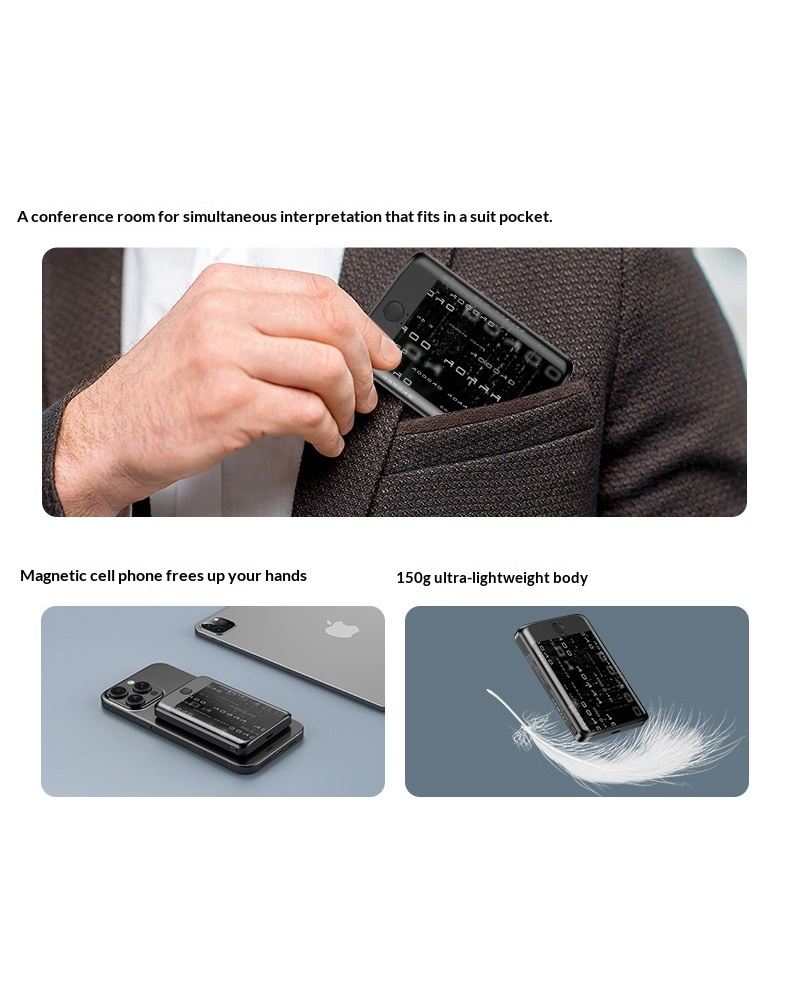 Ai1 Portable Power Bank 5000mAh with 20W Wireless Charger and AI Translator 136 Languages Support for iOS Android