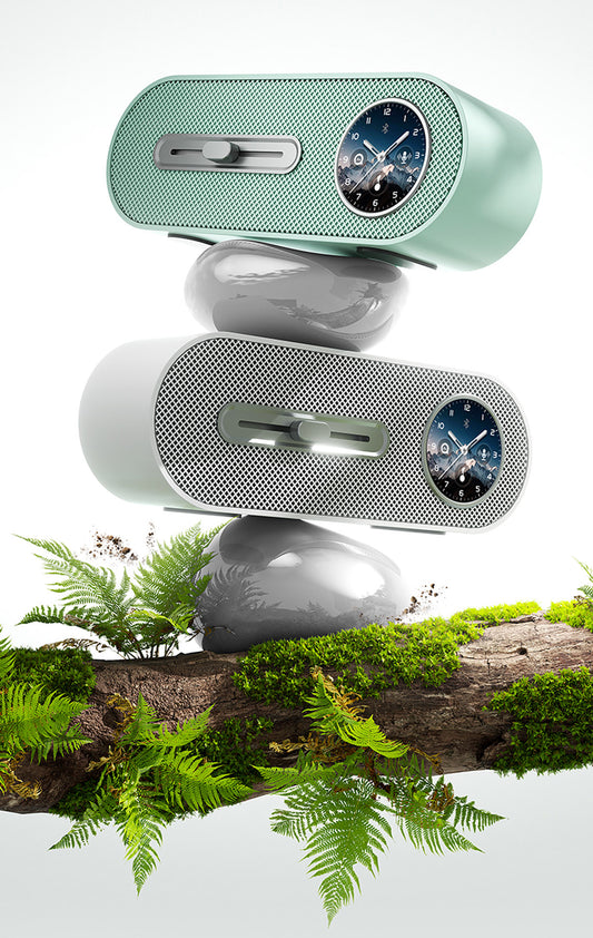 JY78 Pro AI Smart Speaker with TF Card USB Playback AUX Wired Connection Sleep Noise One Click Translation Voice Translator Music Notification Alerts Alarm Find Phone Wearfit AI Voice Memo Weather Calendar Wake Up Phone Voice Assistant FM Radio