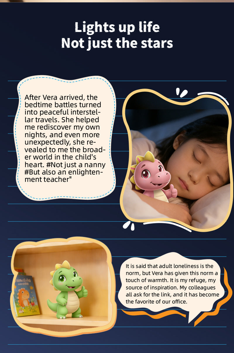 AI Plush Toy Vera Dinosaur AI Smart Plush Toy for Kids ChatGPT AI Companion Robot 69 Languages Voice Interaction Storytelling Learning Assistant Emotional Support Dinosaur Toy Birthday Gift