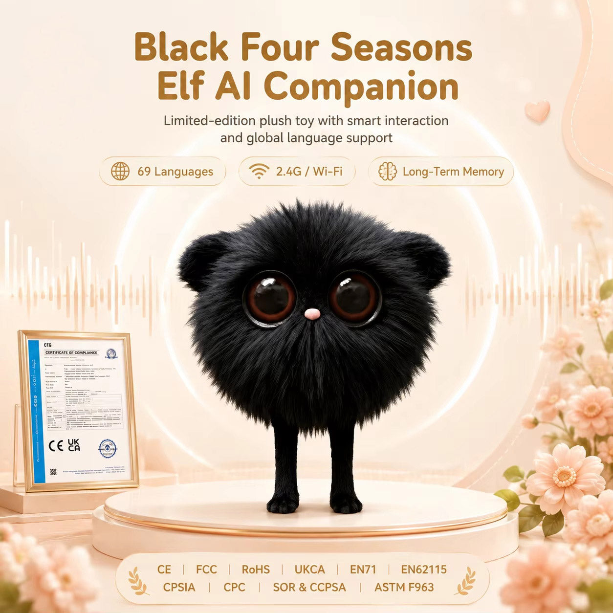 AI Plush Toy 02 AI Smart Plush Toy for Kids ChatGPT AI Companion Robot 69 Languages Voice Interaction Storytelling Learning Assistant Emotional Support Toy Birthday Gift