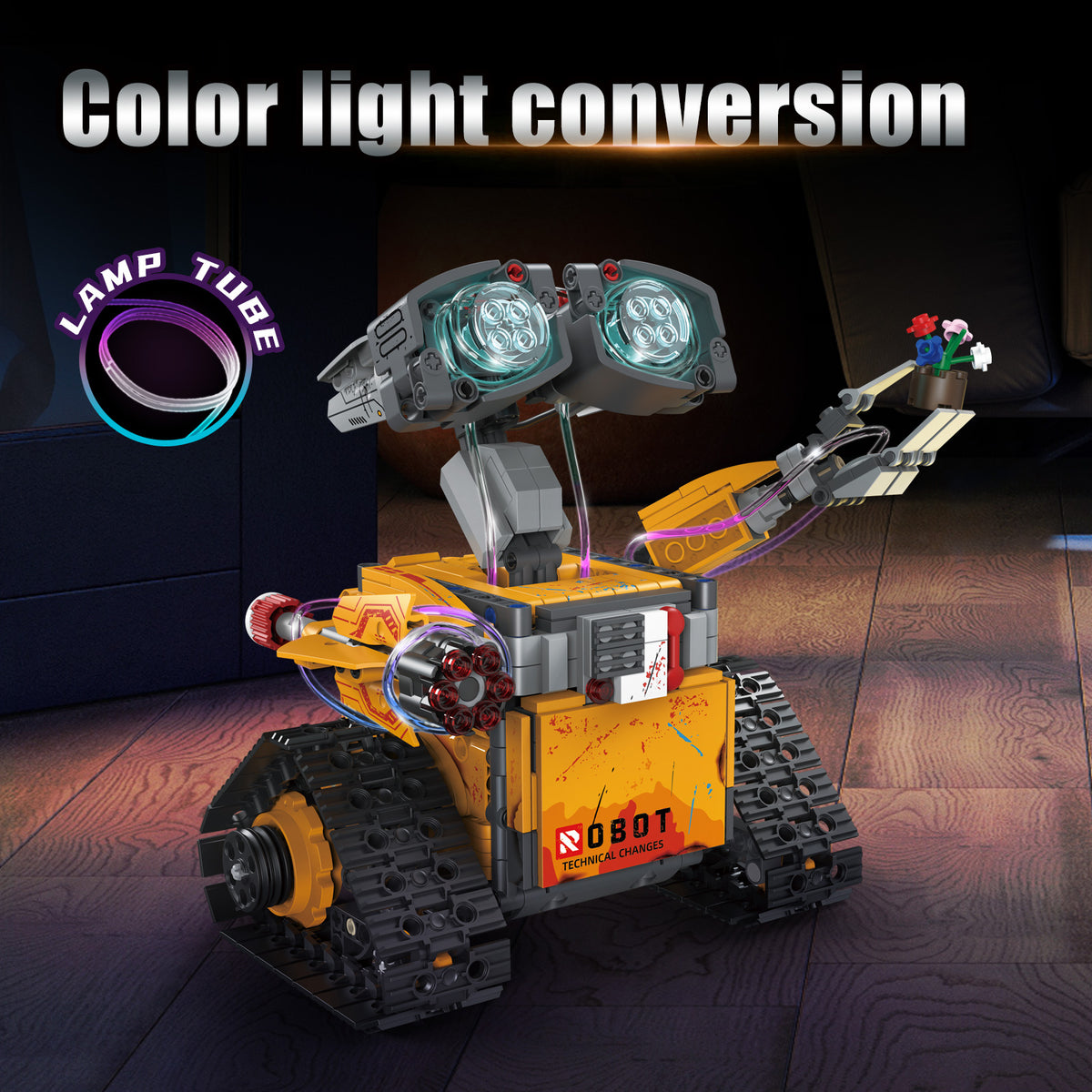 96175 5IN1 Robot Programming Building Blocks STEAM Education Five Model Change 2.4G APP Remote Gyroscope Path Mode Kids Interactive Learning Toy