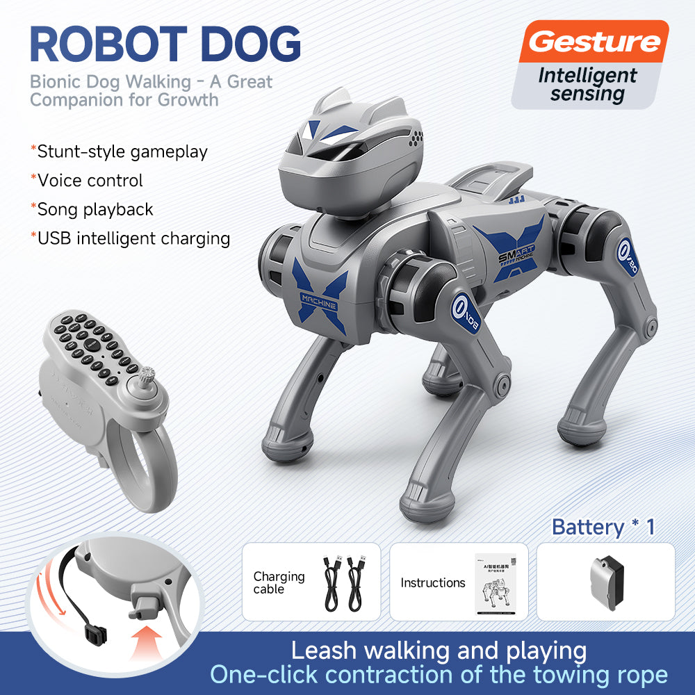 G1001 AI Smart Robot Dog Remote Control Walking Voice Touch Interaction Kids Companion Interactive Toy Learning Support Age 7-14