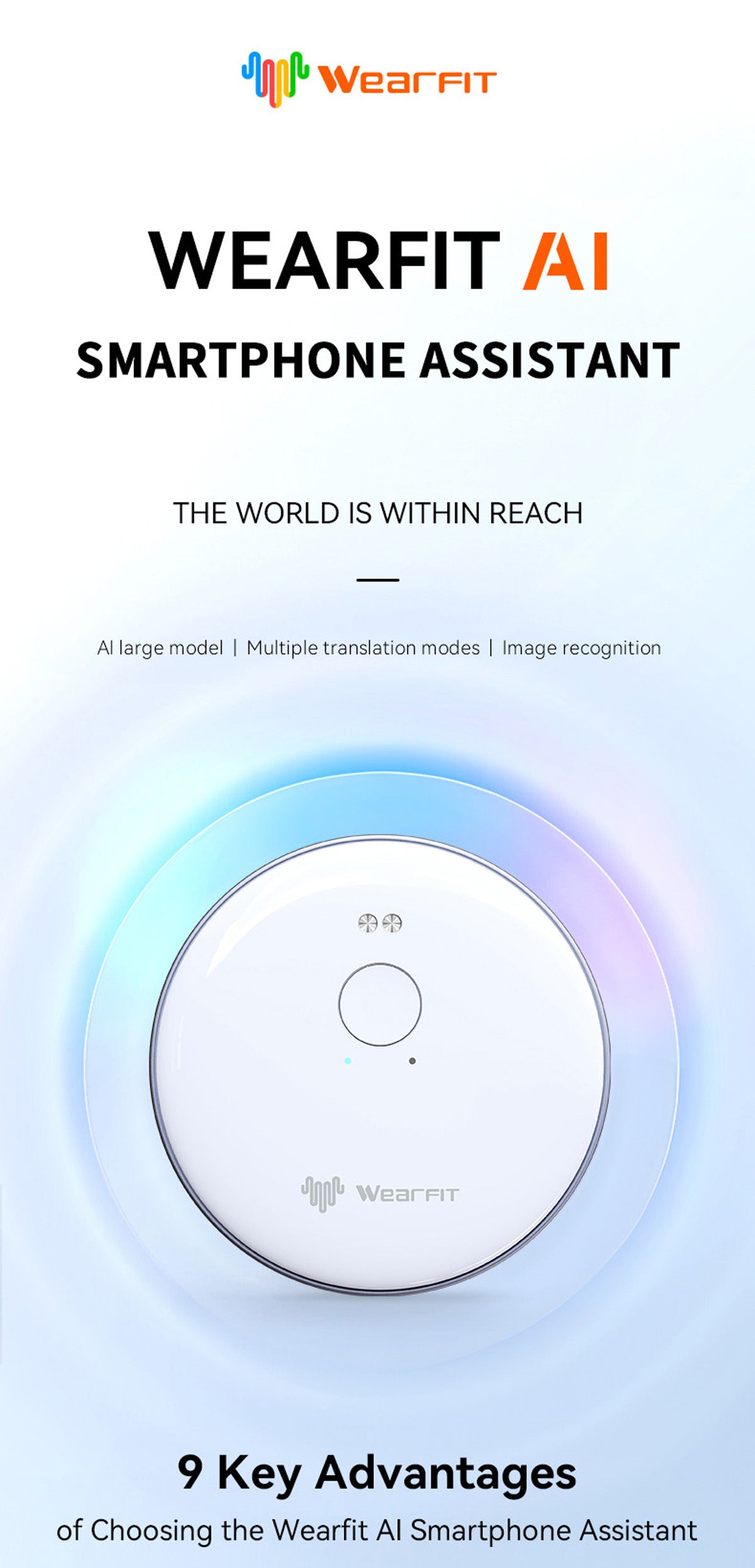 AI-102 Mobile Translation Assistant with Bluetooth 5.4, Real-time Translation, 6-Day Battery Life