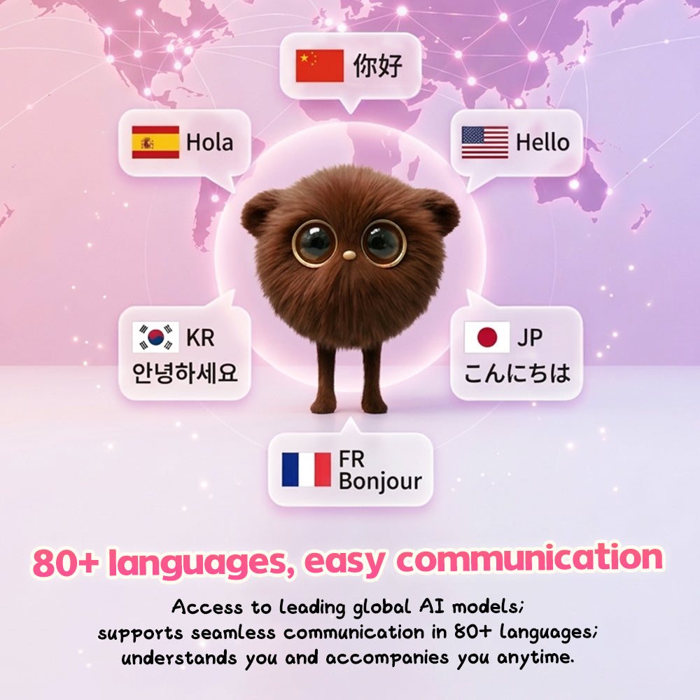 AI Plush Toy 02 AI Smart Plush Toy for Kids ChatGPT AI Companion Robot 69 Languages Voice Interaction Storytelling Learning Assistant Emotional Support Toy Birthday Gift