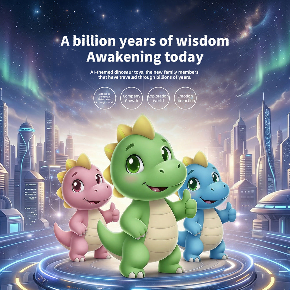 AI Plush Toy Vera Dinosaur AI Smart Plush Toy for Kids ChatGPT AI Companion Robot 69 Languages Voice Interaction Storytelling Learning Assistant Emotional Support Dinosaur Toy Birthday Gift