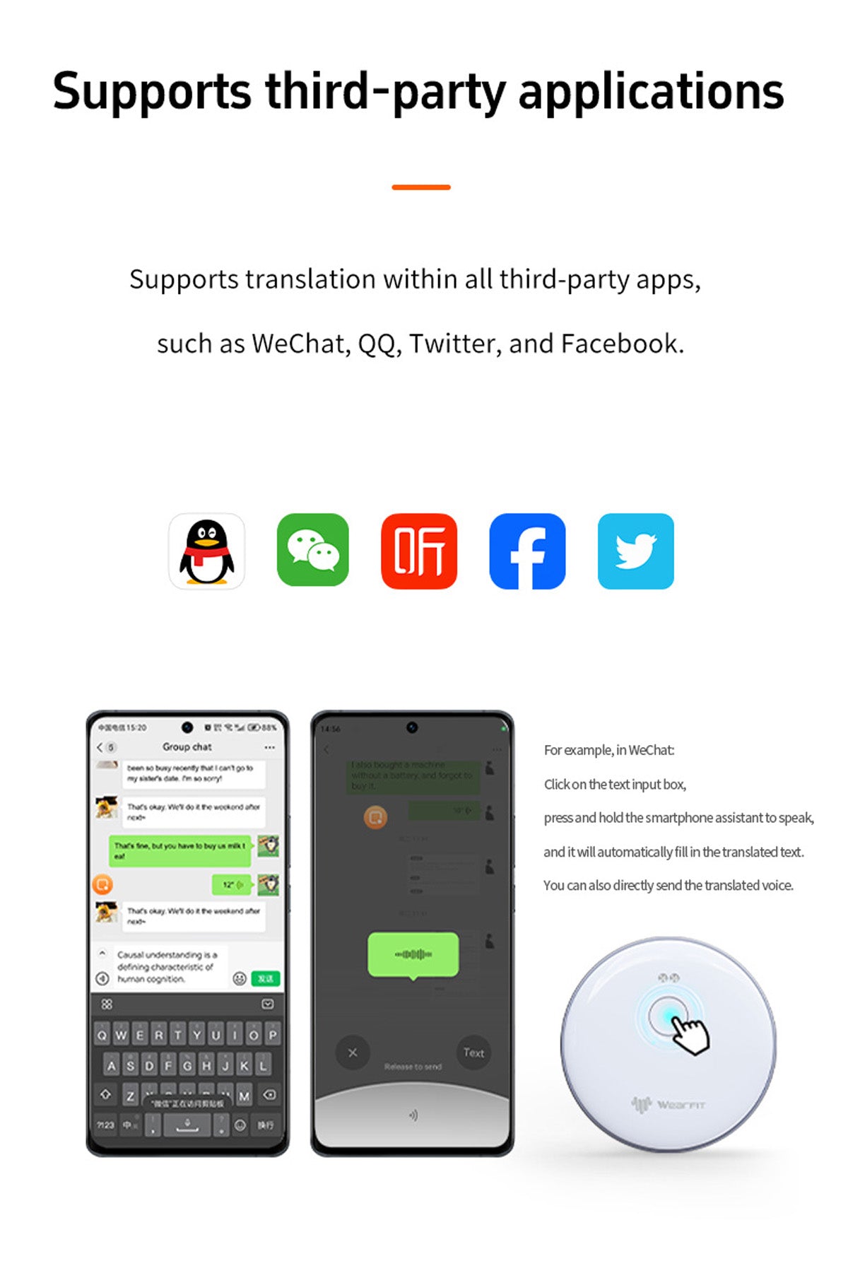 AI-102 Mobile Translation Assistant with Bluetooth 5.4, Real-time Translation, 6-Day Battery Life