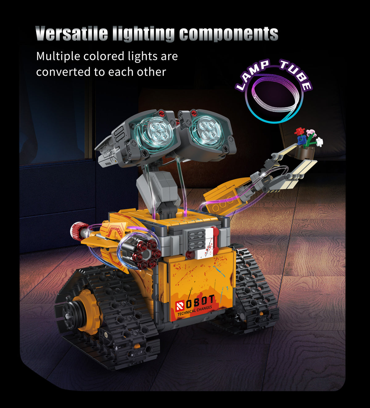 96175 5IN1 Robot Programming Building Blocks STEAM Education Five Model Change 2.4G APP Remote Gyroscope Path Mode Kids Interactive Learning Toy