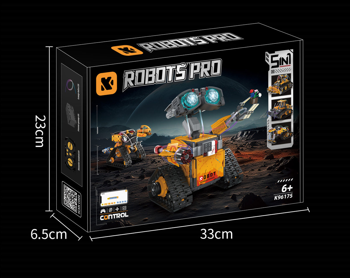 96175 5IN1 Robot Programming Building Blocks STEAM Education Five Model Change 2.4G APP Remote Gyroscope Path Mode Kids Interactive Learning Toy