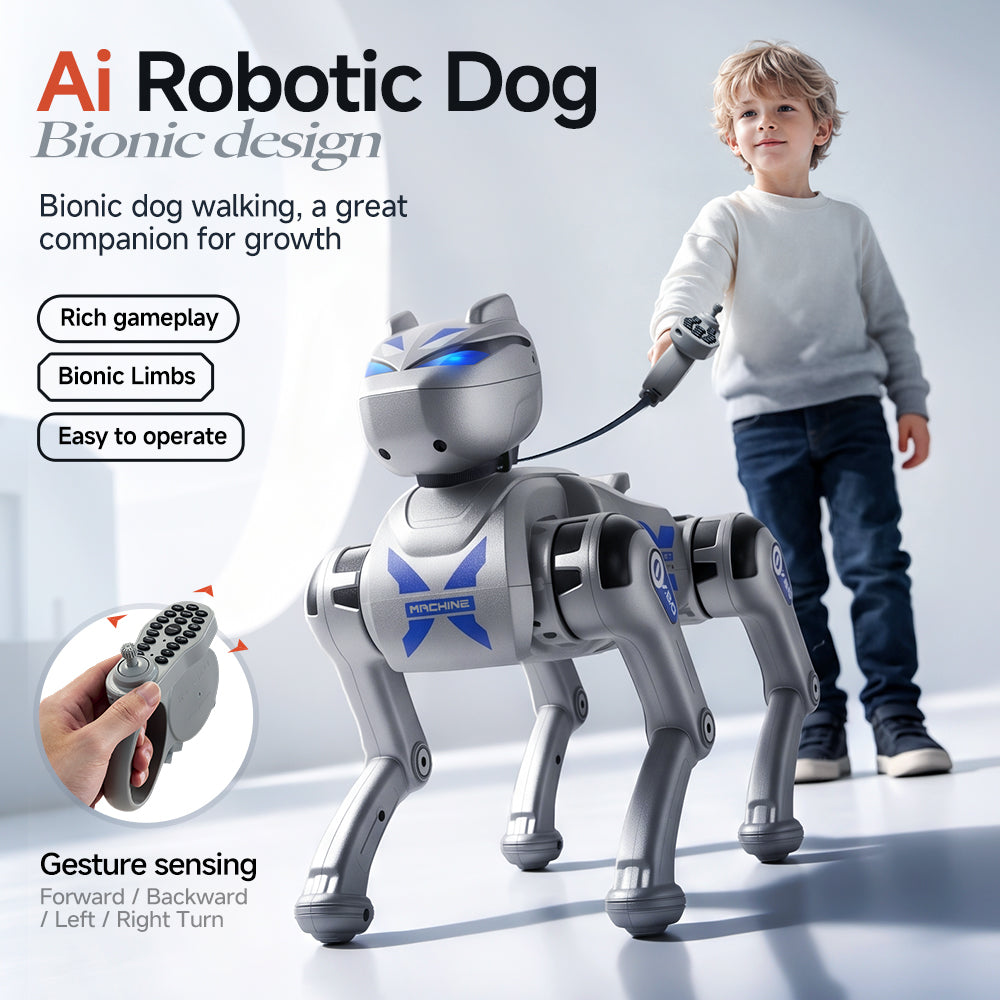 G1001 AI Smart Robot Dog Remote Control Walking Voice Touch Interaction Kids Companion Interactive Toy Learning Support Age 7-14