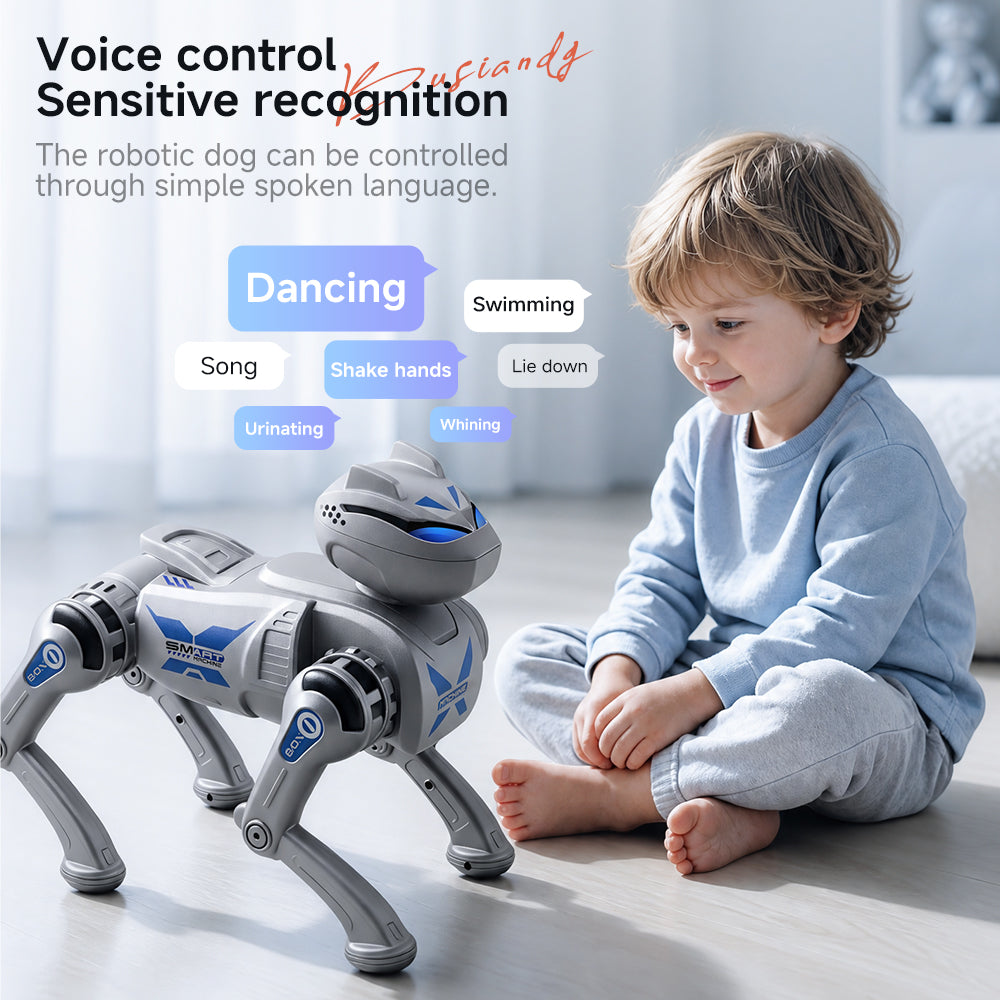 G1001 AI Smart Robot Dog Remote Control Walking Voice Touch Interaction Kids Companion Interactive Toy Learning Support Age 7-14