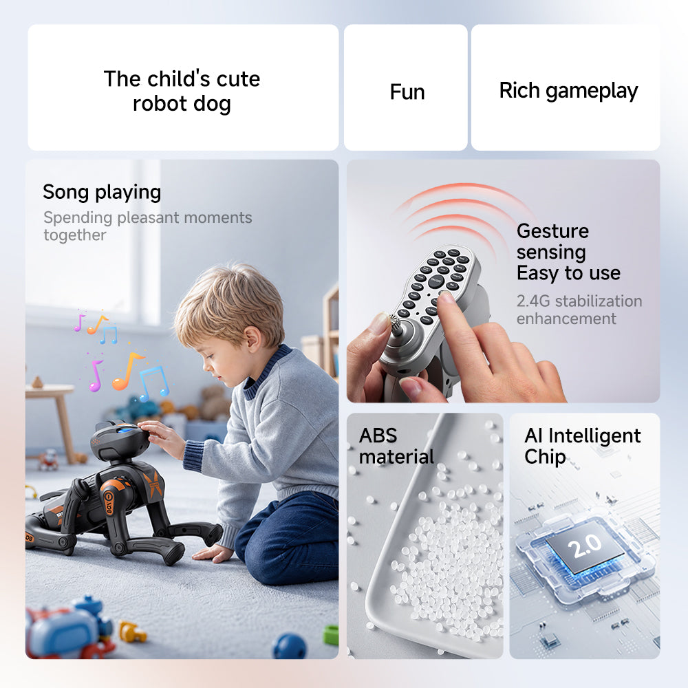 G1001 AI Smart Robot Dog Remote Control Walking Voice Touch Interaction Kids Companion Interactive Toy Learning Support Age 7-14