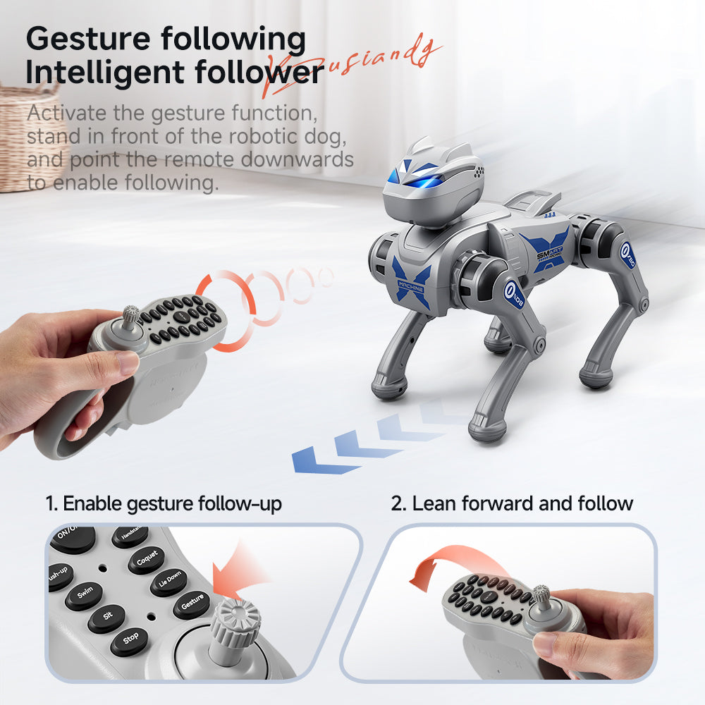 G1001 AI Smart Robot Dog Remote Control Walking Voice Touch Interaction Kids Companion Interactive Toy Learning Support Age 7-14