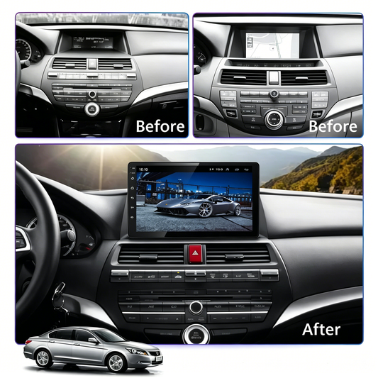 Smart Android Car Stereo System for Honda Accord 2008-2013 with GPS Navigation, Bluetooth 5.0, Dual WiFi, Wireless CarPlay, Android Auto, 4K Video, Rear Camera Support