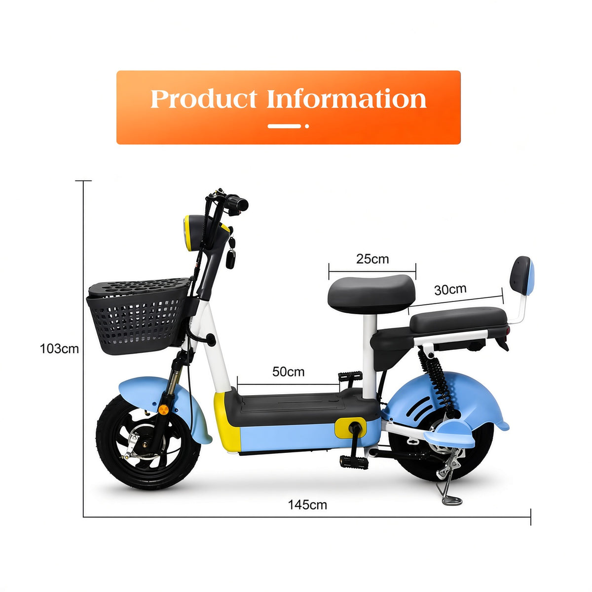 W9 Electric Scooter 350W Brushless Motor 48V 12Ah Lead-Acid/Lithium Optional 25-35km/h 25-60km Range