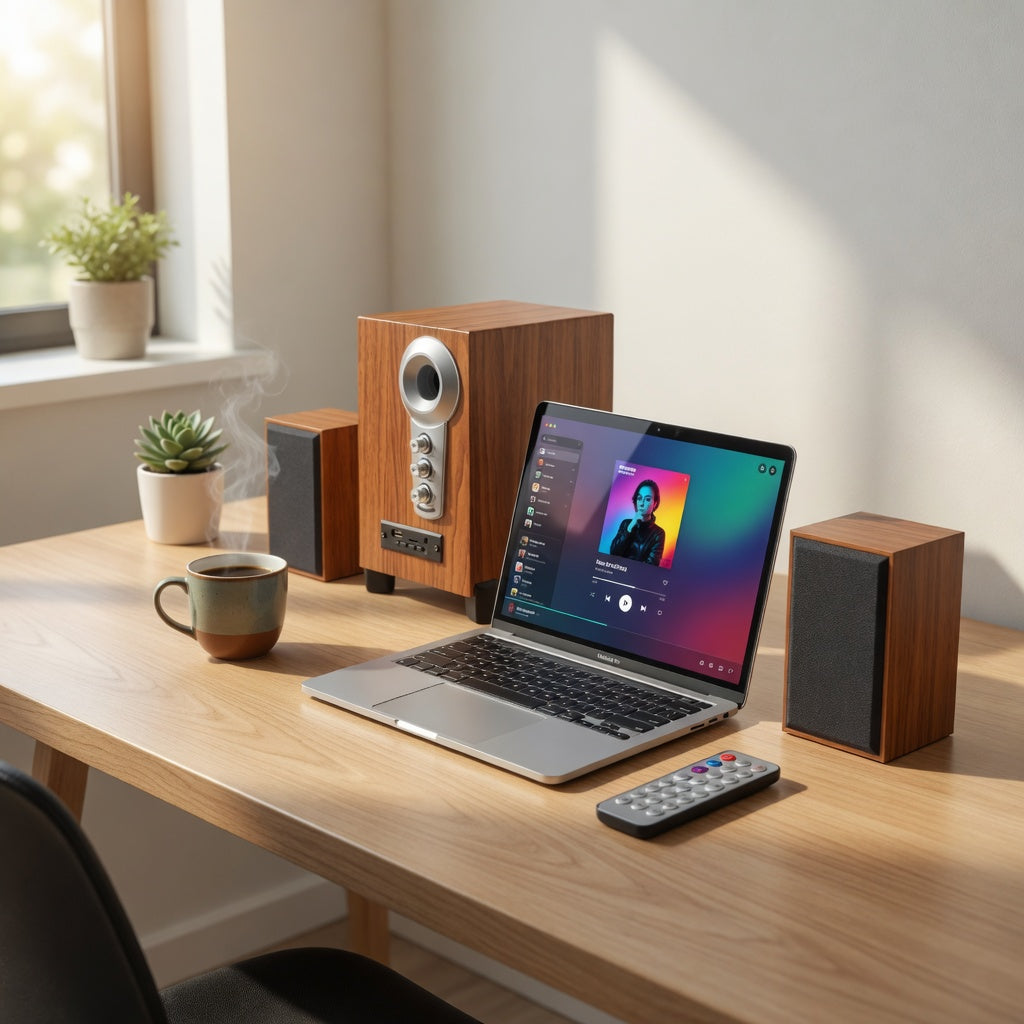 FT-C6BT Bluetooth Multimedia Speaker USB Powered 2.1 Channel Desktop Speaker with Remote Control