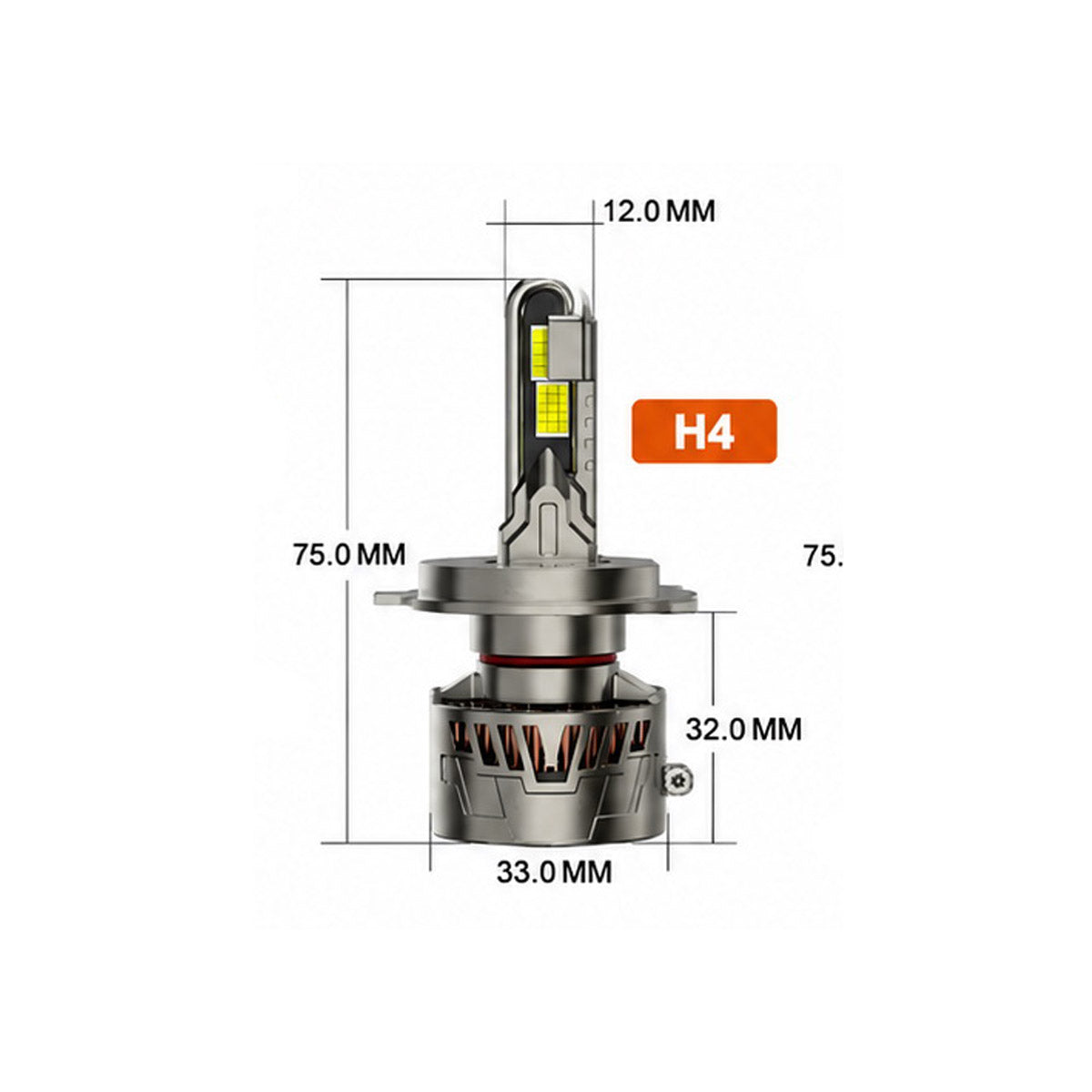 Y2-H1-6500K LED Car Bulb 125W High Brightness Light 6500K White Beam IP67 Waterproof Automotive Headlight Upgrade