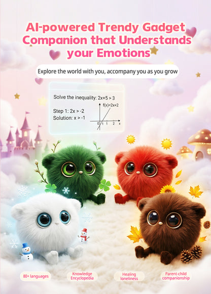 AI Plush Toy 02 AI Smart Plush Toy for Kids ChatGPT AI Companion Robot 69 Languages Voice Interaction Storytelling Learning Assistant Emotional Support Toy Birthday Gift