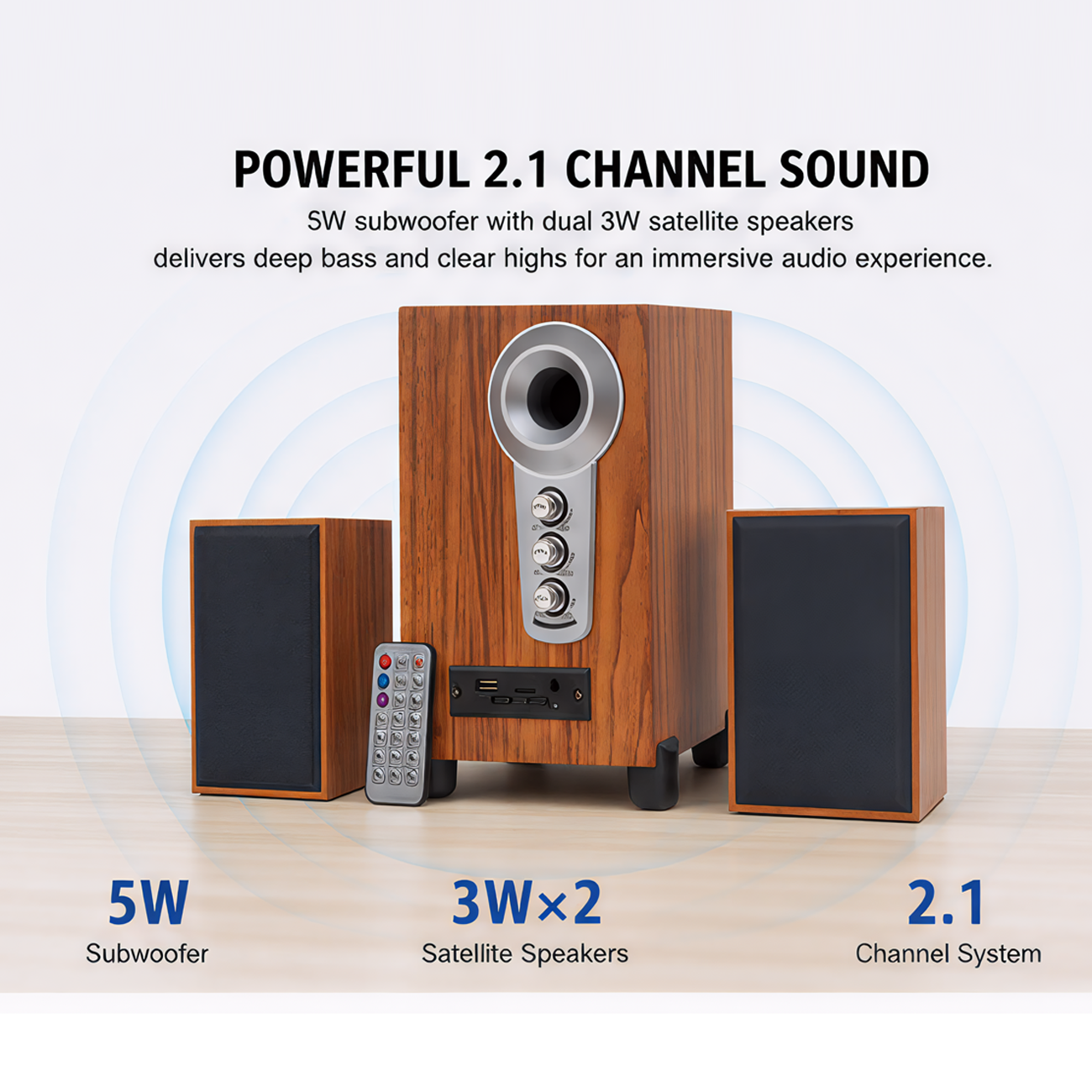 FT-C6BT Bluetooth Multimedia Speaker USB Powered 2.1 Channel Desktop Speaker with Remote Control