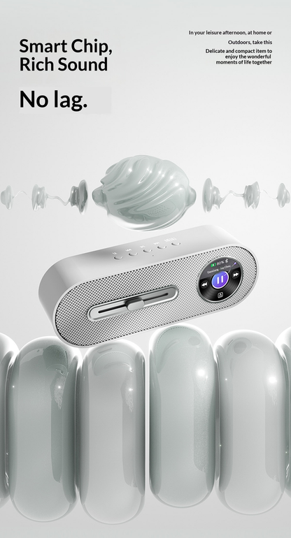 JY78 Pro AI Smart Speaker with TF Card USB Playback AUX Wired Connection Sleep Noise One Click Translation Voice Translator Music Notification Alerts Alarm Find Phone Wearfit AI Voice Memo Weather Calendar Wake Up Phone Voice Assistant FM Radio
