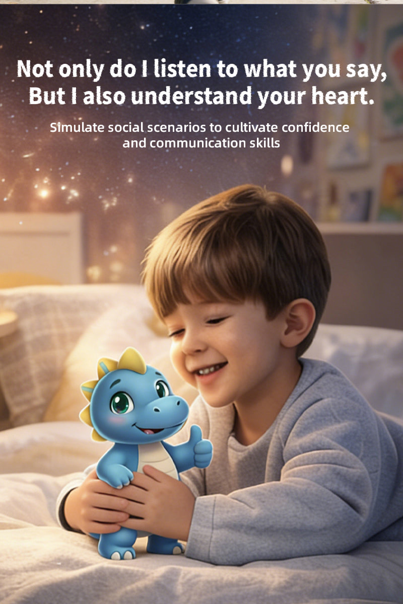 AI Plush Toy Vera Dinosaur AI Smart Plush Toy for Kids ChatGPT AI Companion Robot 69 Languages Voice Interaction Storytelling Learning Assistant Emotional Support Dinosaur Toy Birthday Gift