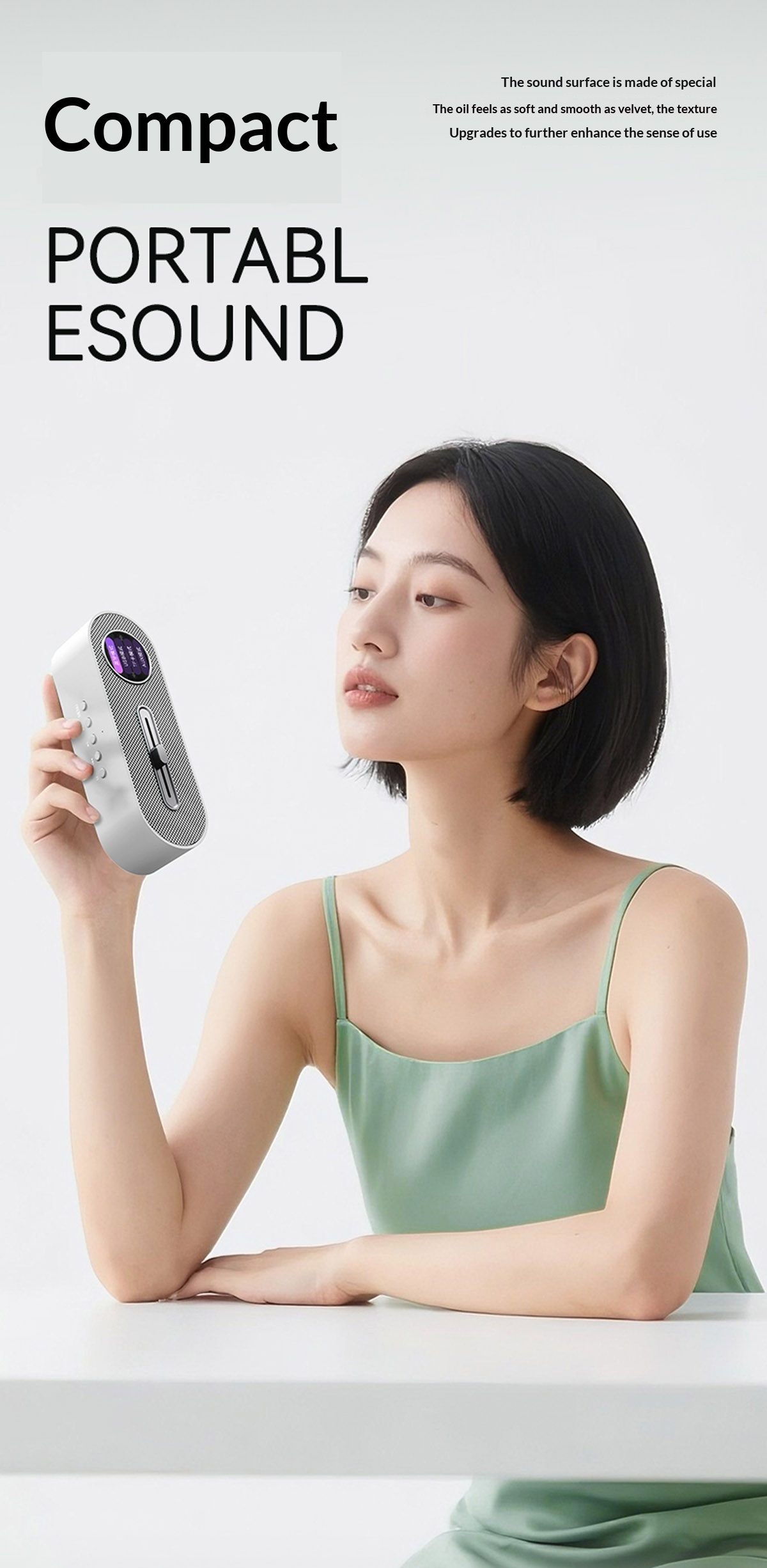 JY78 Pro AI Smart Speaker with TF Card USB Playback AUX Wired Connection Sleep Noise One Click Translation Voice Translator Music Notification Alerts Alarm Find Phone Wearfit AI Voice Memo Weather Calendar Wake Up Phone Voice Assistant FM Radio