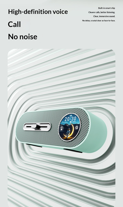 JY78 Pro AI Smart Speaker with TF Card USB Playback AUX Wired Connection Sleep Noise One Click Translation Voice Translator Music Notification Alerts Alarm Find Phone Wearfit AI Voice Memo Weather Calendar Wake Up Phone Voice Assistant FM Radio