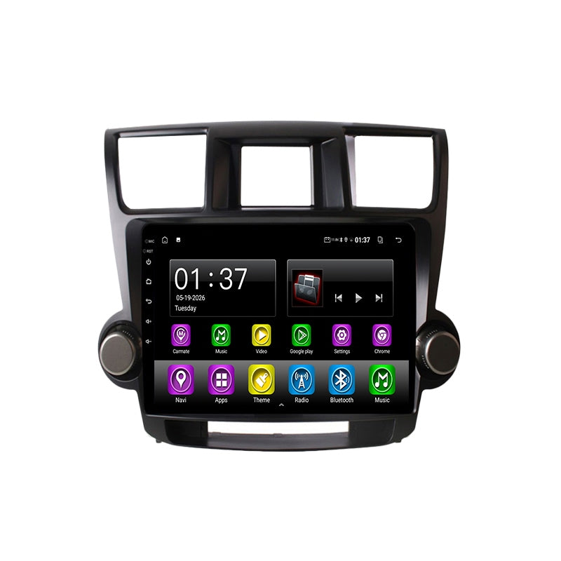 Smart Android Car Stereo System for  Toyota highlander 2009-2014 with GPS Navigation, Bluetooth 5.0, Dual WiFi, Wireless CarPlay, Android Auto, 4K Video, Rear Camera Support