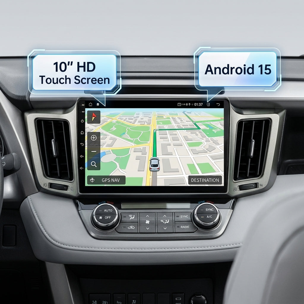 Android Car Navigation System for Toyota RAV4 2012-2018 with Touch Screen, GPS, Bluetooth, WiFi, Apple CarPlay, Android Auto, Rear Camera Support, Smart Multimedia Player