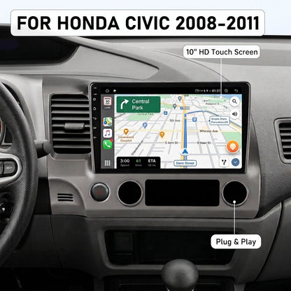 Premium Android Smart Car Multimedia System for Honda Civic 2008-2011 LHD  HD Touch Screen Navigation  Wireless CarPlay Android Auto  GPS 4K Entertainment