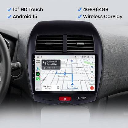 Android Car Navigation System for Mitsubishi  ASX 2013-2018 with Touch Screen, GPS, Bluetooth, WiFi, Apple CarPlay, Android Auto, Rear Camera Support, Smart Multimedia Player