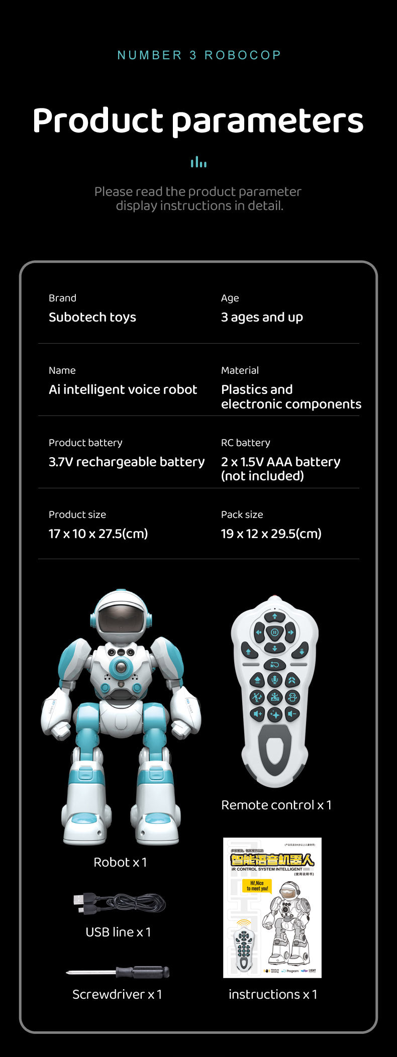 BG1538 Smart Voice Robot Recording Playback Voice Changing Gesture Sensing 2.4G Remote Age 3+