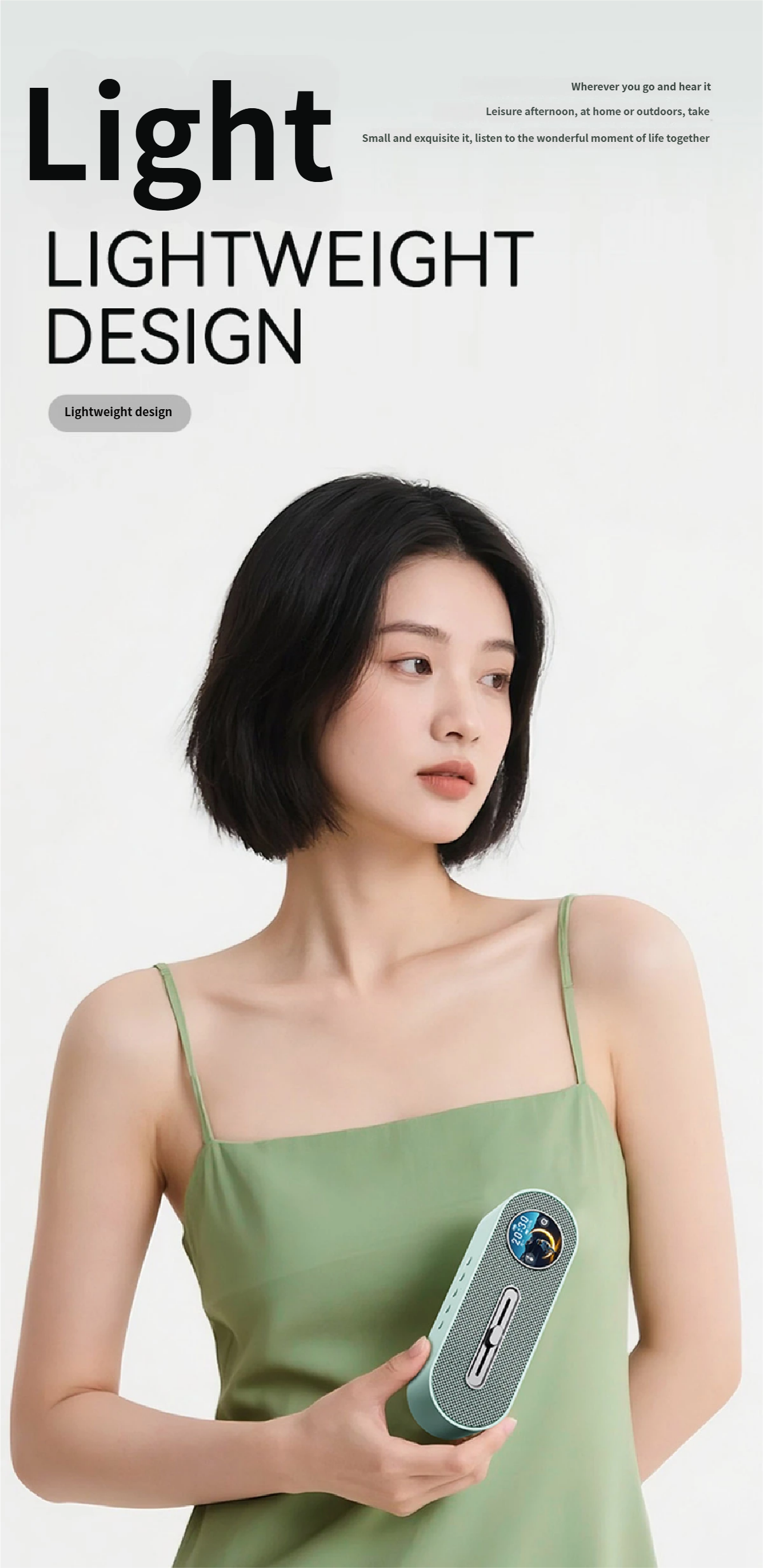 JY78 Pro AI Smart Speaker with TF Card USB Playback AUX Wired Connection Sleep Noise One Click Translation Voice Translator Music Notification Alerts Alarm Find Phone Wearfit AI Voice Memo Weather Calendar Wake Up Phone Voice Assistant FM Radio