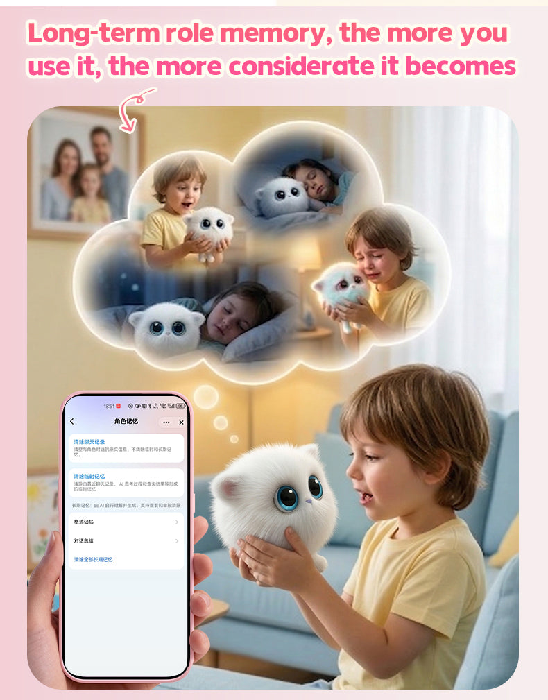 AI Plush Toy 02 AI Smart Plush Toy for Kids ChatGPT AI Companion Robot 69 Languages Voice Interaction Storytelling Learning Assistant Emotional Support Toy Birthday Gift