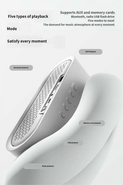 JY78 Pro AI Smart Speaker with TF Card USB Playback AUX Wired Connection Sleep Noise One Click Translation Voice Translator Music Notification Alerts Alarm Find Phone Wearfit AI Voice Memo Weather Calendar Wake Up Phone Voice Assistant FM Radio