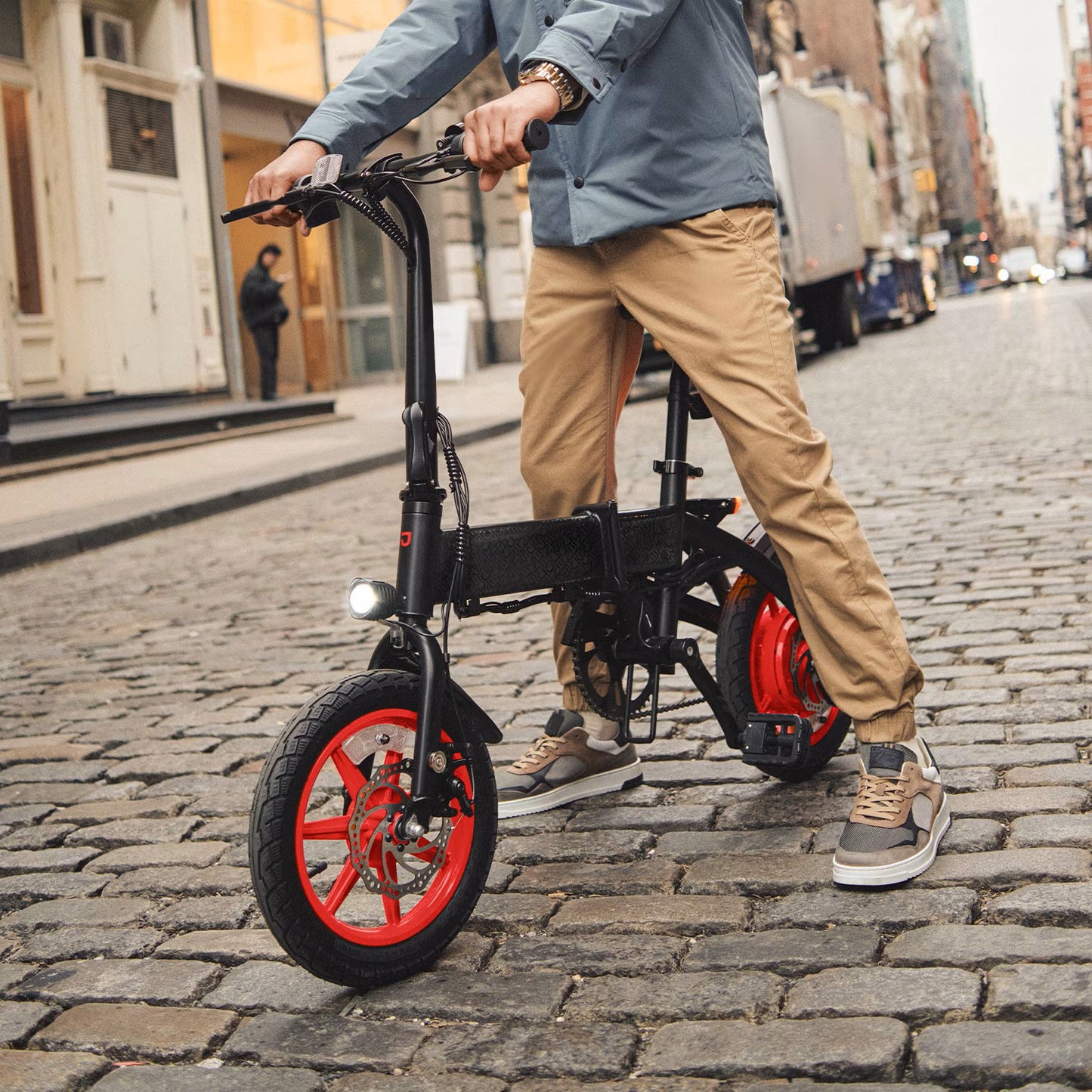 S7-14 Folding Electric Bicycle 350W Motor 36V 6Ah Lithium Battery 14 Inch Wheel Compact Folding Design LED Display