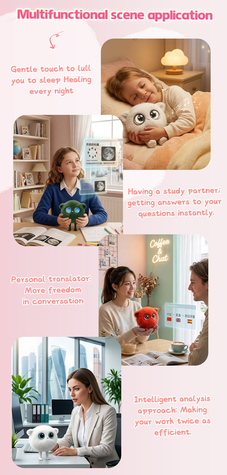 AI Plush Toy 02 AI Smart Plush Toy for Kids ChatGPT AI Companion Robot 69 Languages Voice Interaction Storytelling Learning Assistant Emotional Support Toy Birthday Gift