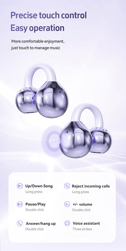 M108 Wireless Open End Earphones Bluetooth 5.4 Headphones Noise Cancelling Comfort Fit 72H Playtime Dolby Atmos Gaming