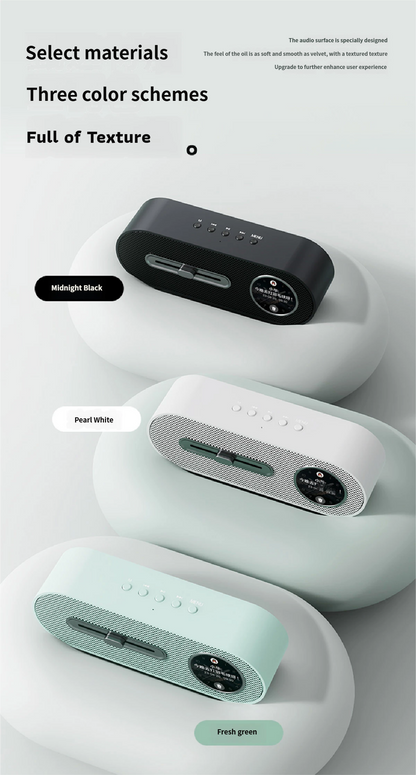 JY78 Pro AI Smart Speaker with TF Card USB Playback AUX Wired Connection Sleep Noise One Click Translation Voice Translator Music Notification Alerts Alarm Find Phone Wearfit AI Voice Memo Weather Calendar Wake Up Phone Voice Assistant FM Radio