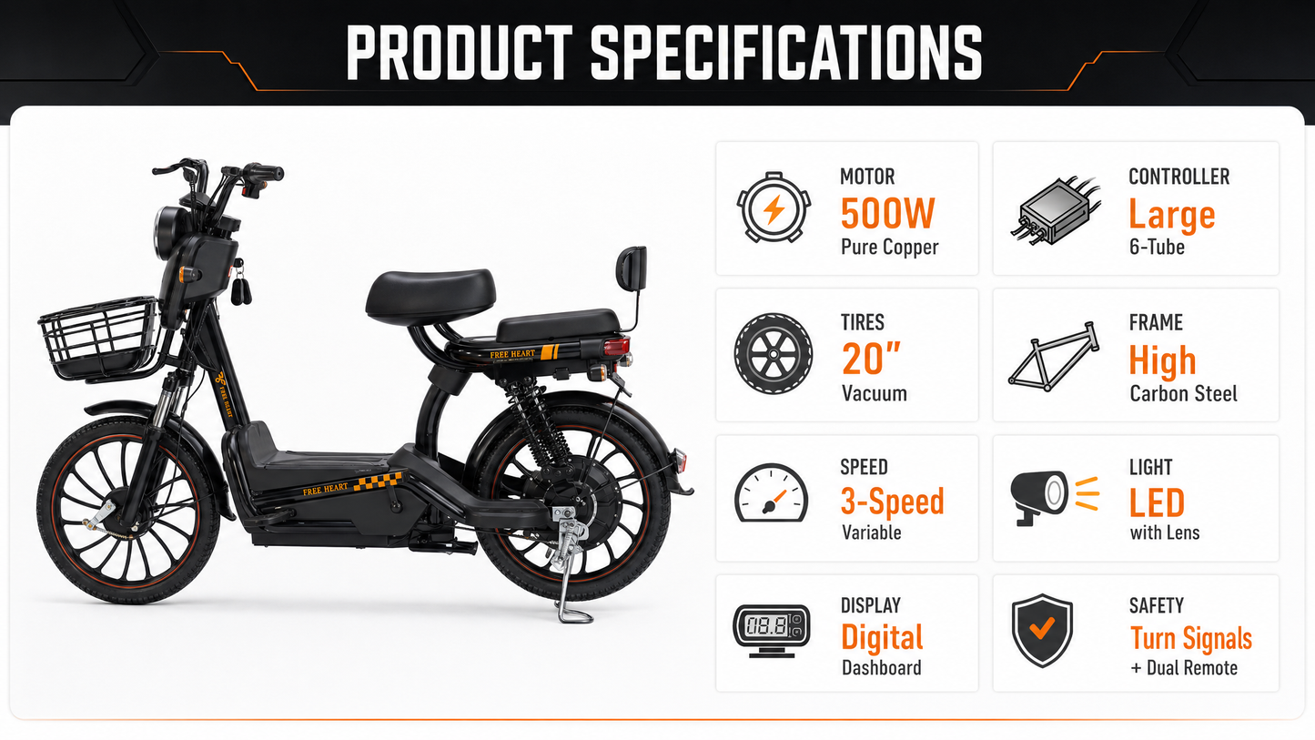 W11 20 Inch Fat Tire Electric Bicycle, Max Speed 25km/h, 500W, 20Ah