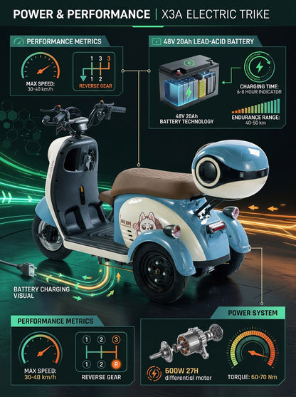 X3A Electric City Bicycle, Max Speed 25km/h, 600W, 48V20Ah Battery