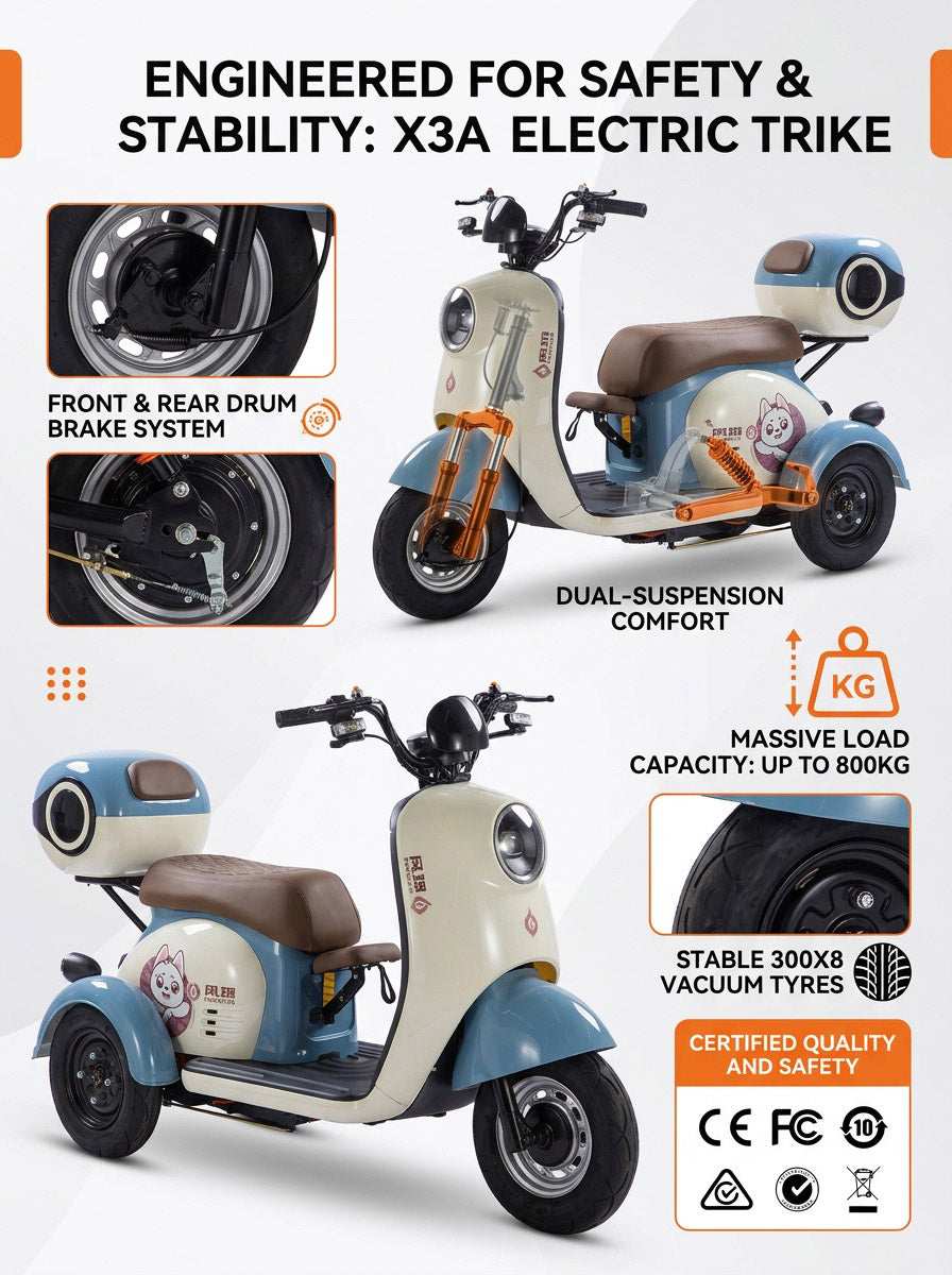 X3A Electric City Bicycle, Max Speed 25km/h, 600W, 48V20Ah Battery