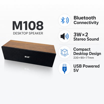 M108 Desktop Bluetooth Speaker USB Powered Dual Speaker Portable Audio System Digital Display