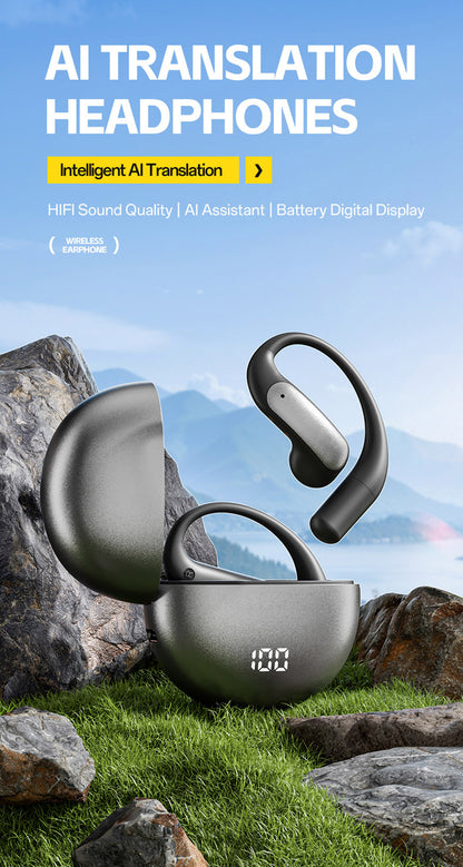 M118 AI Translator Earbuds, Simultaneous Interpretation, Instant Multi-Countries Translation, Bluetooth Wireless