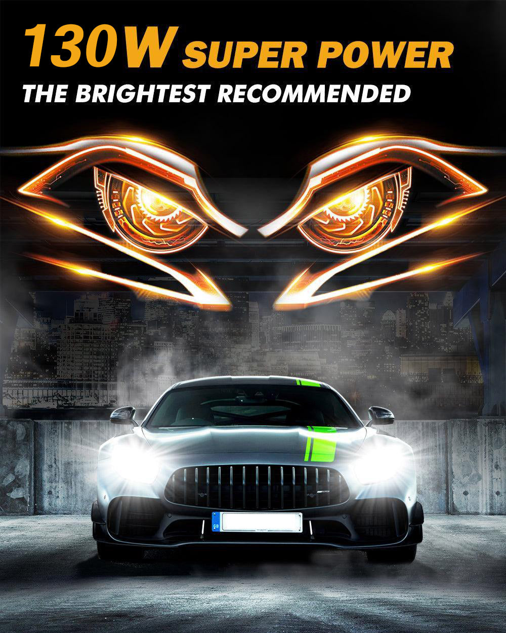 LED Car Bulb H1 H7 H11 9005 H4 6500K White Light Headlight Upgrade 80W to 130W Aviation Aluminum Cooling