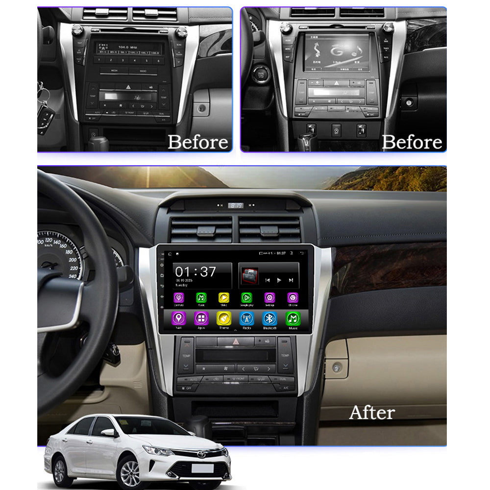Smart Android Car Stereo System for Toyota Camry 2015-2016 with GPS Navigation, Bluetooth 5.0, Dual WiFi, Wireless CarPlay, Android Auto, 4K Video, Rear Camera Support