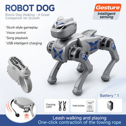 G1001 AI Smart Robot Dog Remote Control Walking Voice Touch Interaction Kids Companion Interactive Toy Learning Support Age 7-14