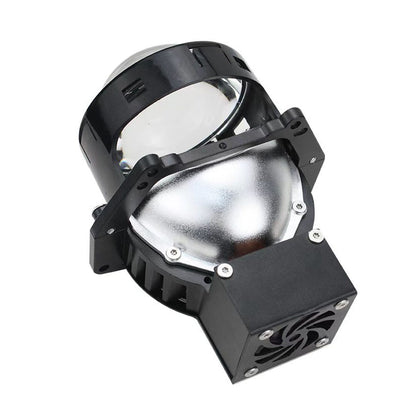 P90 Car LED Projector Lens 65-75W 9-16V 6500K Cool White Aviation Aluminum with Fan