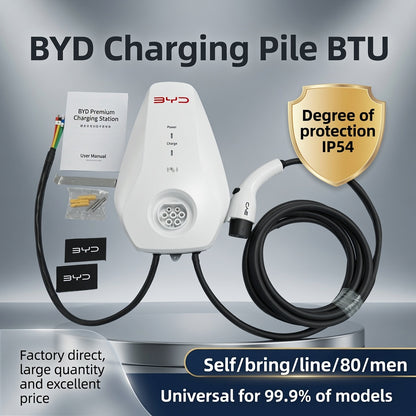 BYD 7KW EV AC Charger 220V Wall Mounted Home Charging Station New Energy Vehicle Charger IP54 Waterproof Design BYD Compatible Charger