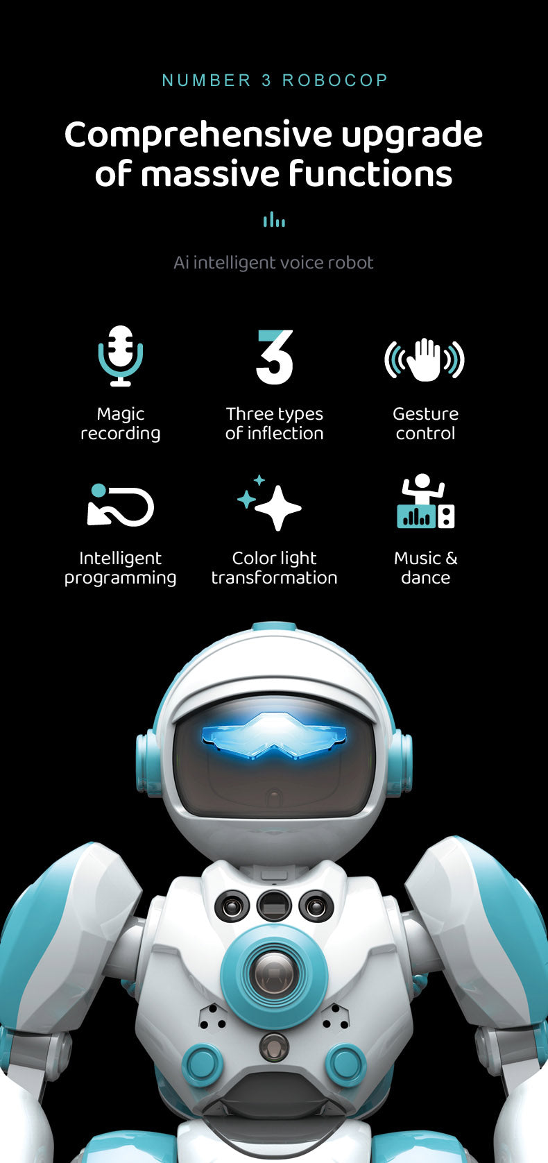 BG1538 Smart Voice Robot Recording Playback Voice Changing Gesture Sensing 2.4G Remote Age 3+
