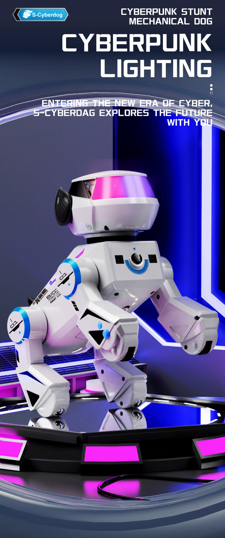 BG1546A AI Large Model Stunt Robot Dog Voice Interaction Programmable Handstand Backflip Push-ups Age 6+